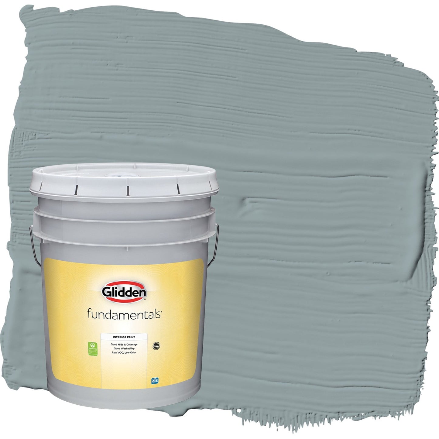 Glidden Fundamentals After the Storm / Gray, Flat Interior Paint, 5 Gallon