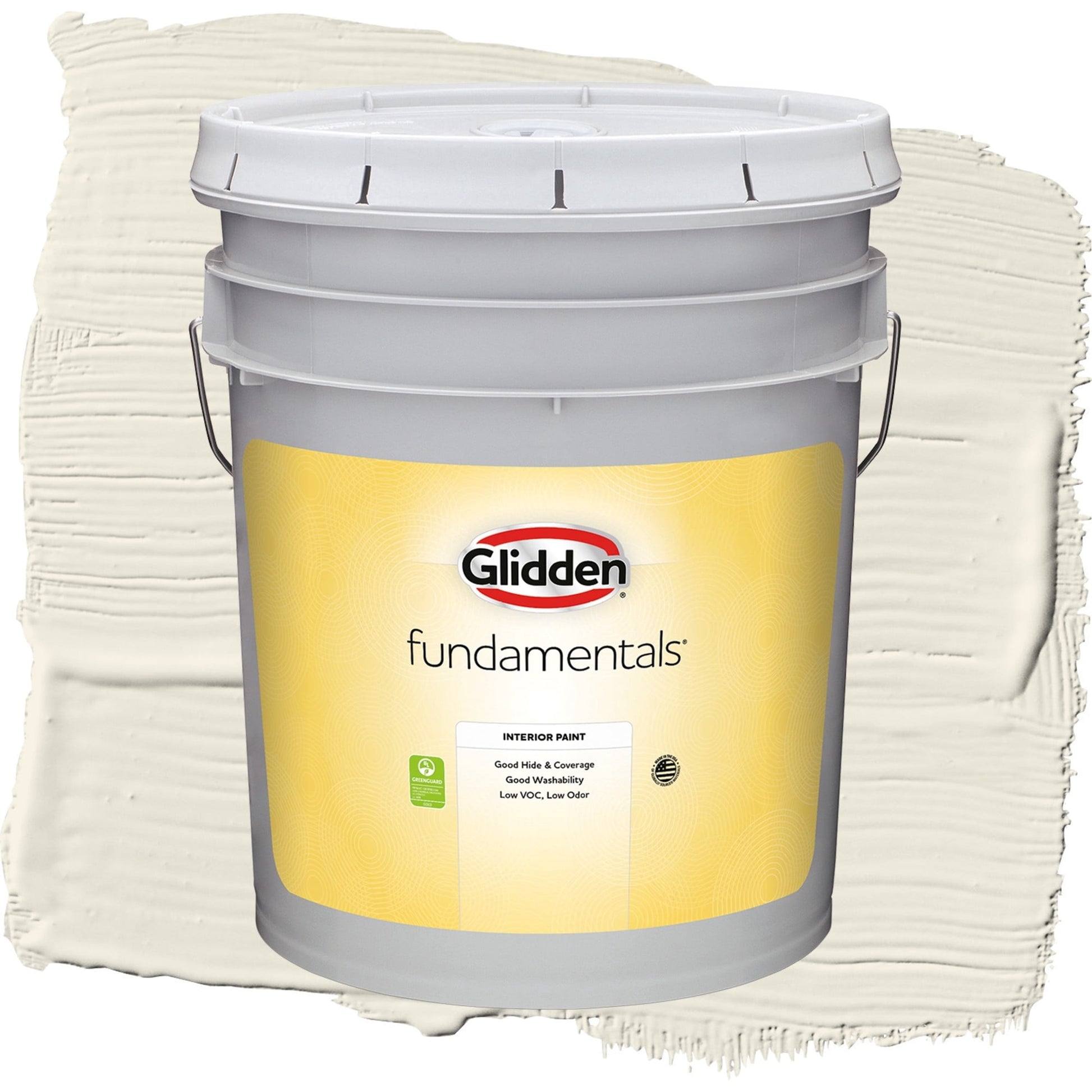 Glidden Fundamentals Cold Foam / White Eggshell Interior Paint, 5 Gallon