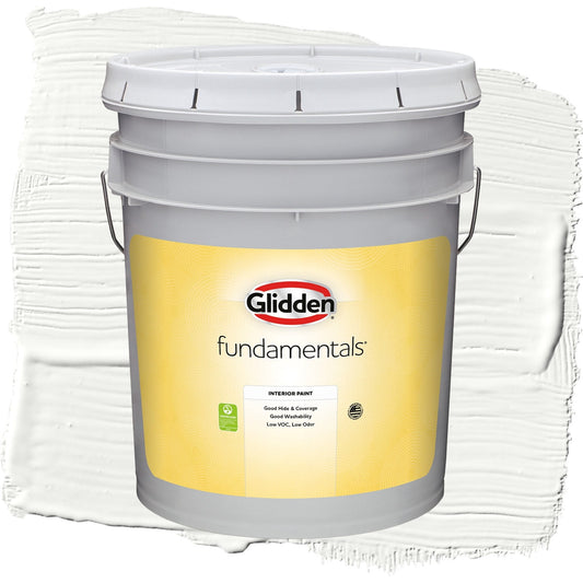 Glidden Fundamentals Delicate White Flat Interior Paint, 5 Gallon