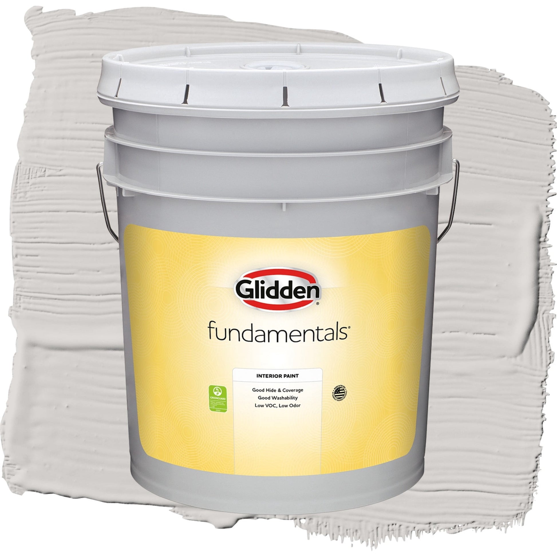 Glidden Fundamentals Elusion / Grey, Flat Interior Paint, 5 Gallon