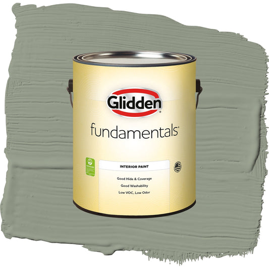 Glidden Fundamentals Green Tea Leaf / Green, Semi-Gloss Interior Paint, 1 Gallon