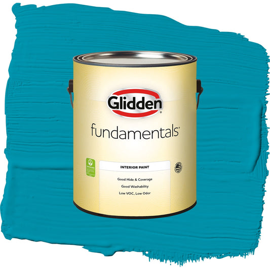 Glidden Fundamentals Mediterranean Blue / Blue, Eggshell Interior Paint, 1 Gallon