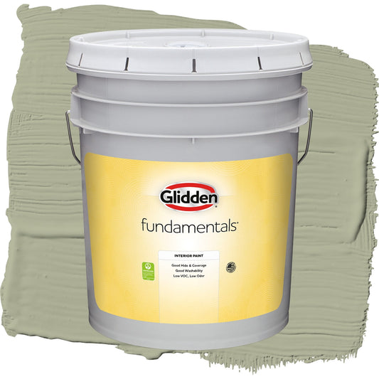 Glidden Fundamentals Olive Sprig / Green, Flat Interior Paint, 5 Gallon