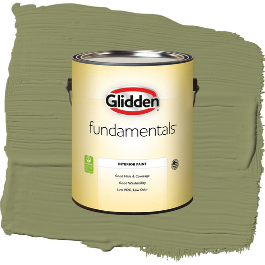 Glidden Fundamentals Paid in Full / Green, Semi-Gloss Interior Paint, 1 Gallon