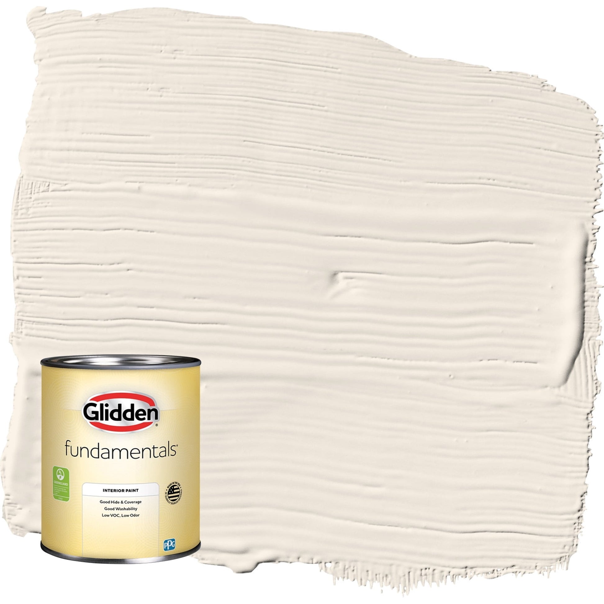 Glidden Fundamentals Perlas y Encaje / Pintura Interior Semibrillante Blanca, 1 Cuarto