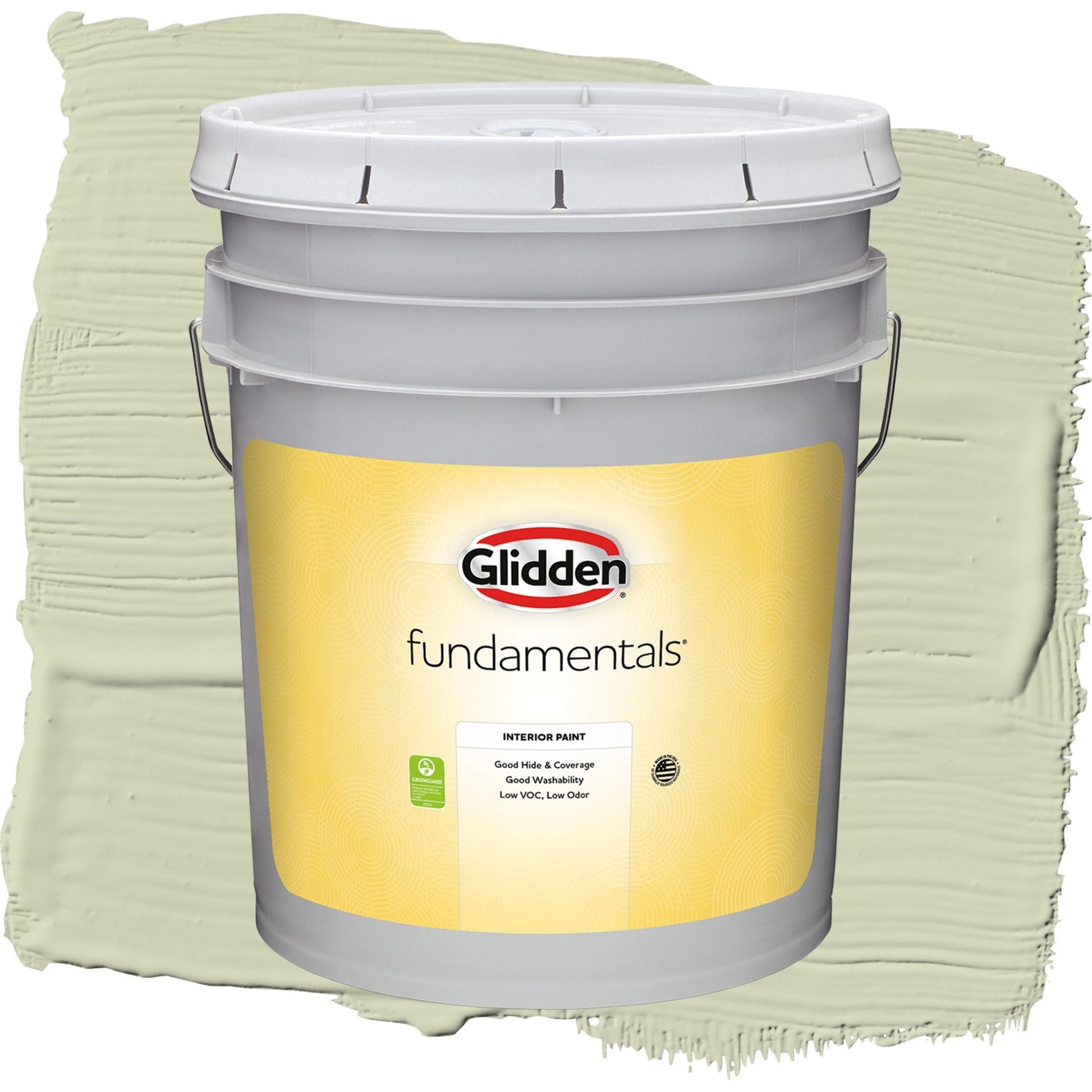 Glidden Fundamentals Pickling Spice / Green, Eggshell Interior Paint, 5 Gallon