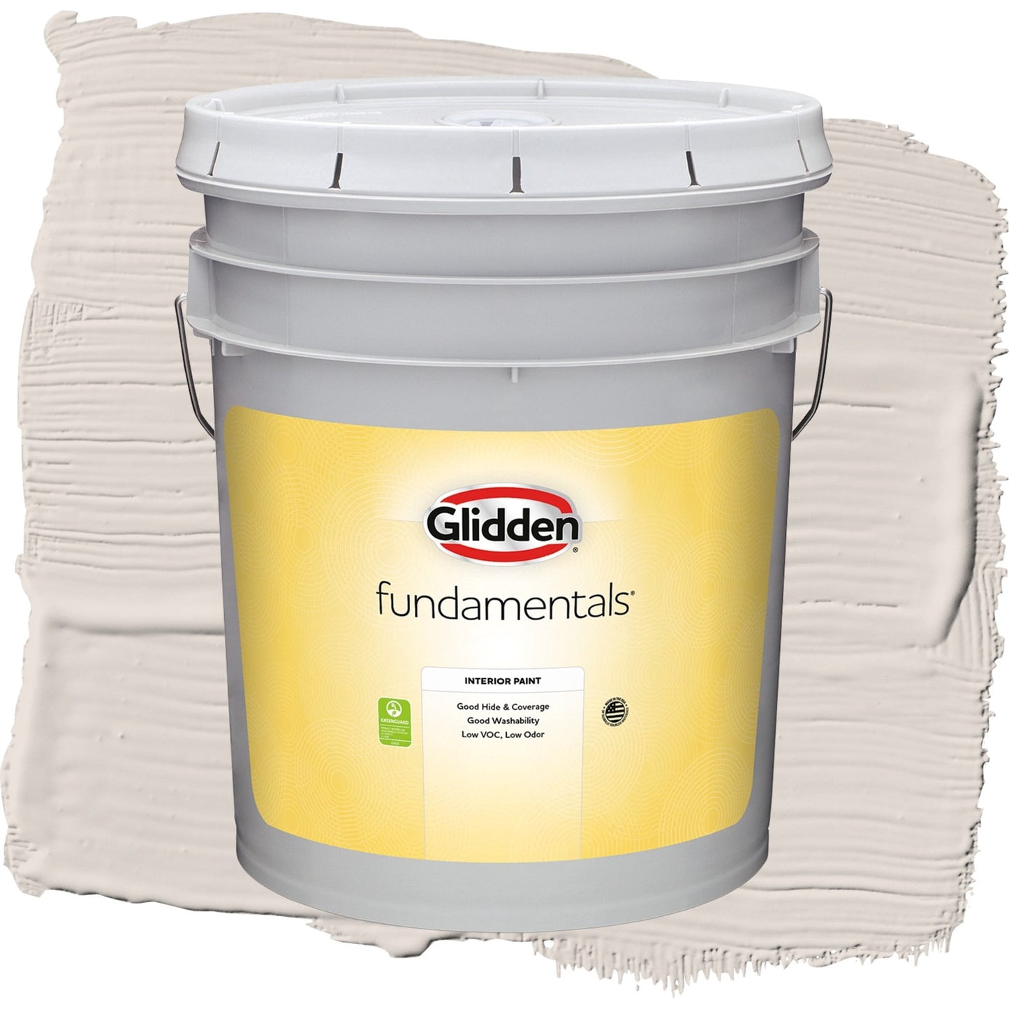 Glidden Fundamentals Steel Me / Beige, Flat Interior Paint, 5 Gallon