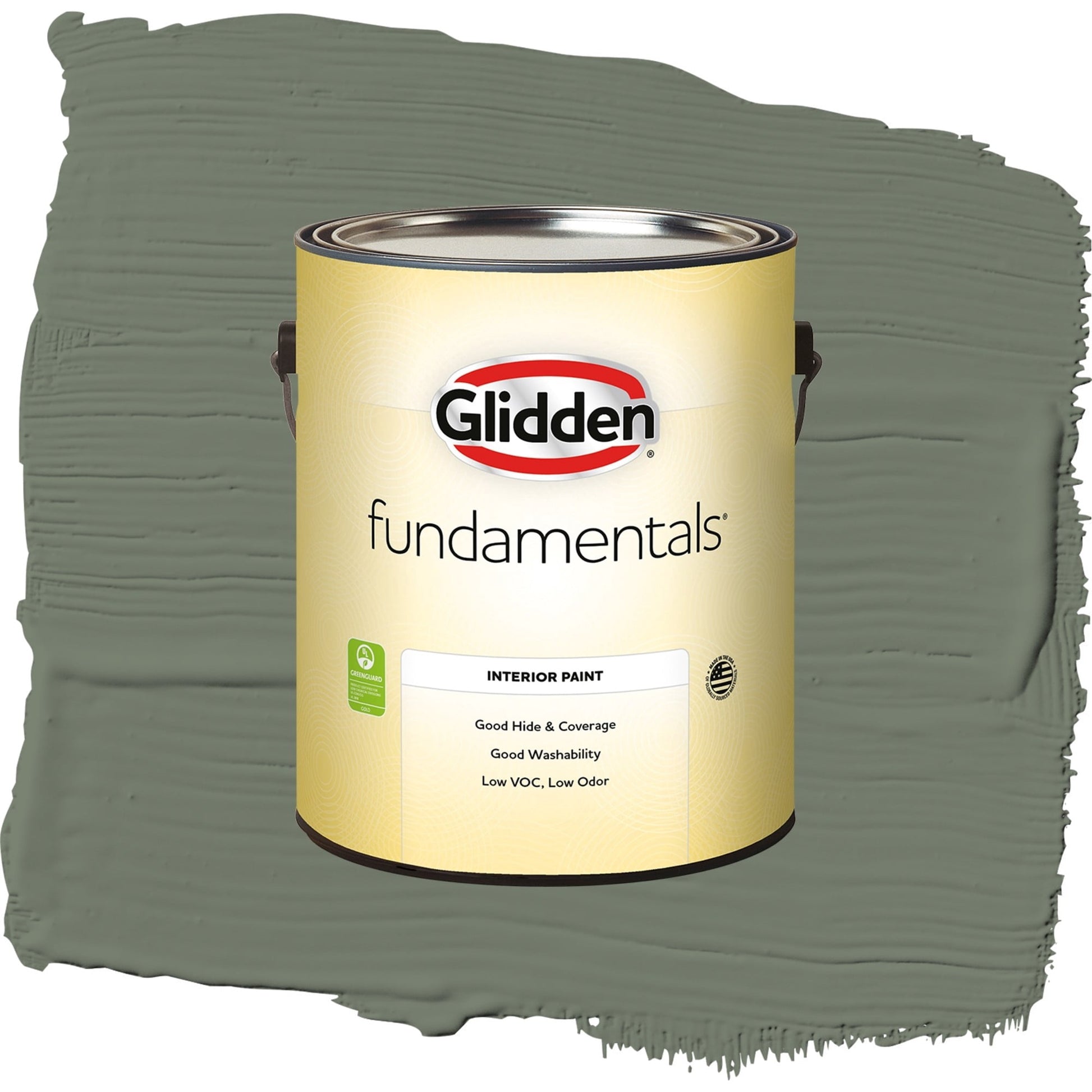 Glidden Fundamentals Thyme Green / Green, Semi-Gloss Interior Paint, 1 Gallon