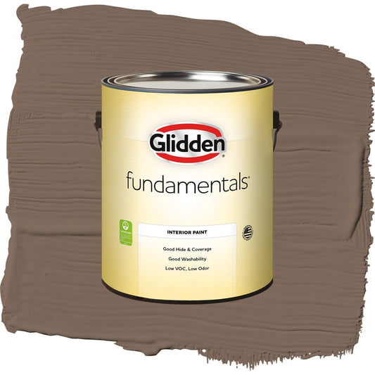 Glidden Fundamentals Warrior / Brown, Semi-Gloss Interior Paint, 1 Gallon