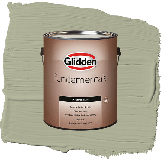 Glidden Fundamentals Olive Sprig / Green, Satin Exterior Paint, 1 Gallon
