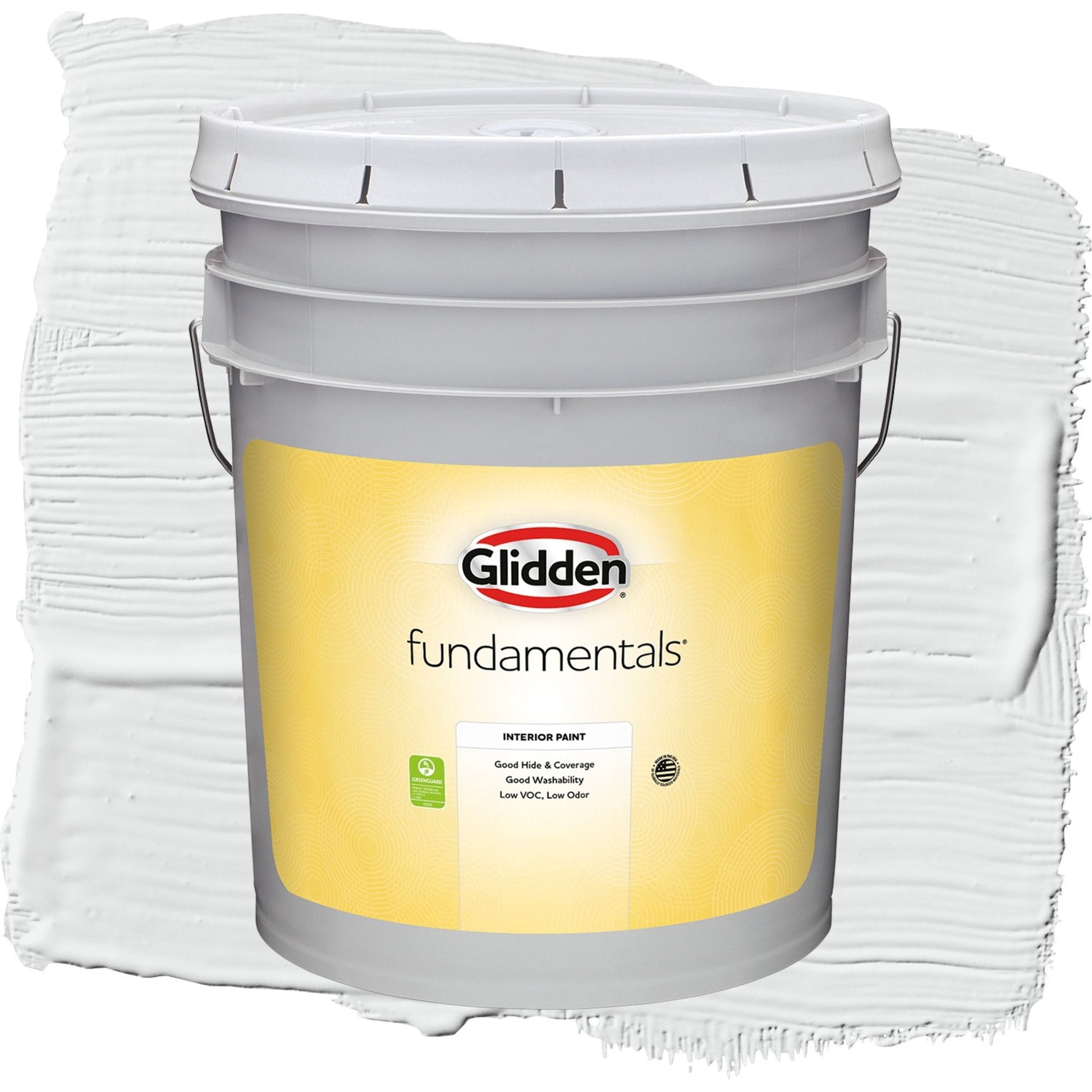 Glidden Fundamentals Radisson / White Flat Interior Paint, 5 Gallon