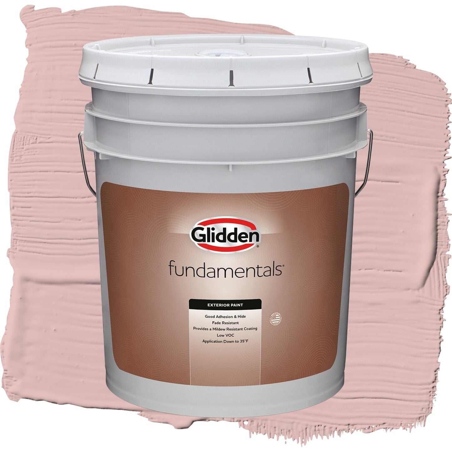 Glidden Fundamentals Rose Hip / Pink, Flat Exterior Paint, 5 Gallon