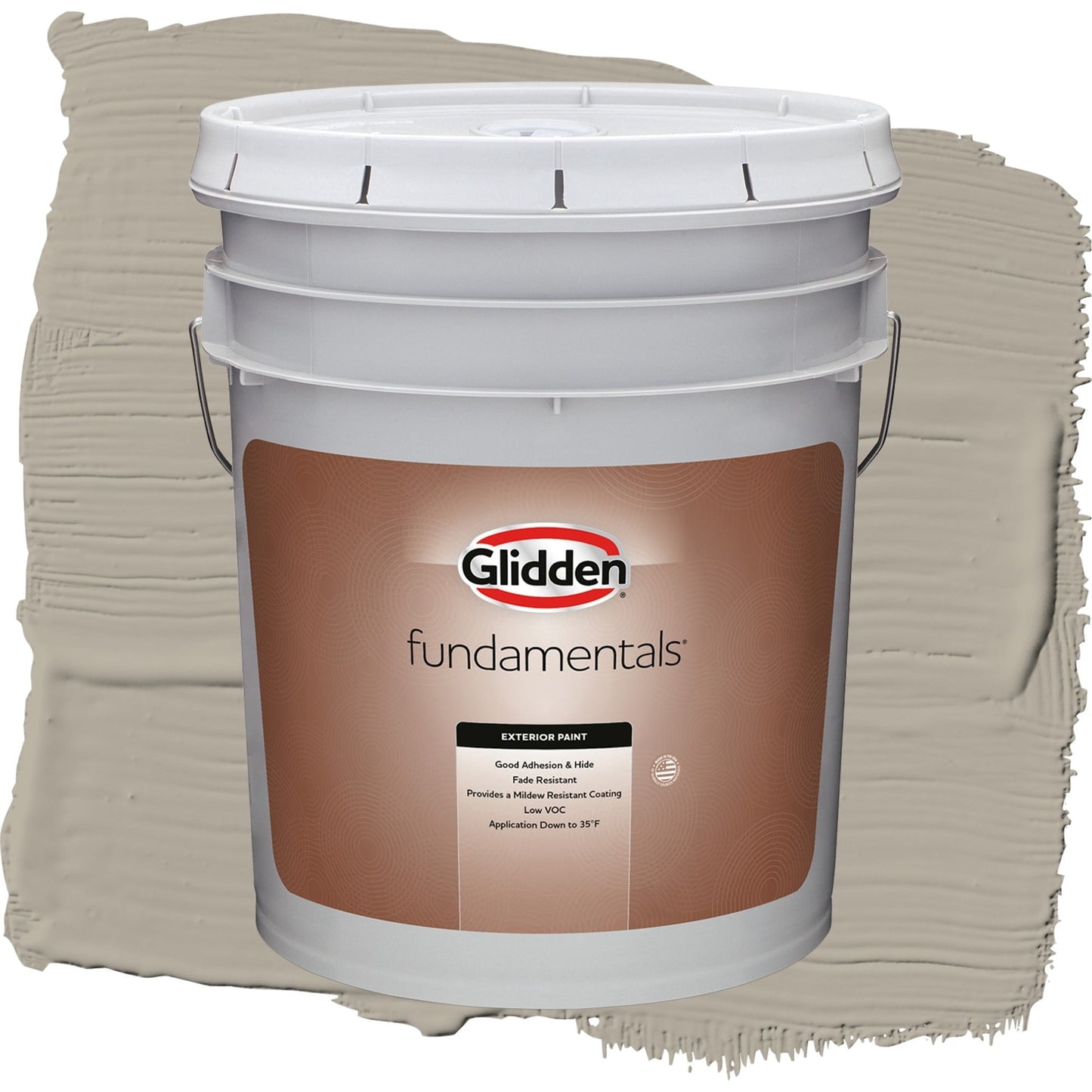 Glidden Fundamentals Sharkskin / Gray, Flat Exterior Paint, 5 Gallon