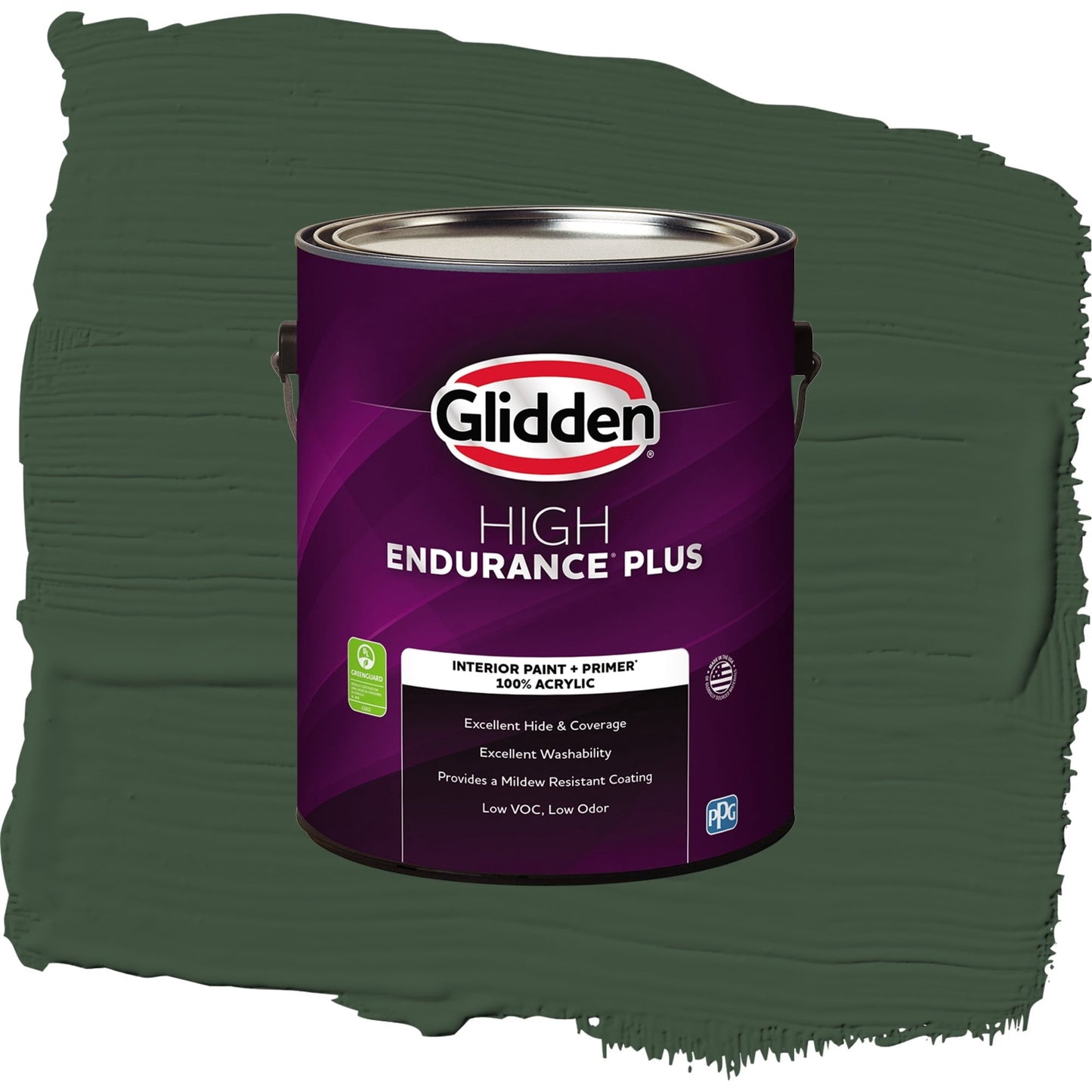 Glidden HEP Pine Forest / Green, Semi-Gloss Interior Paint with Primer, 1 Gallon