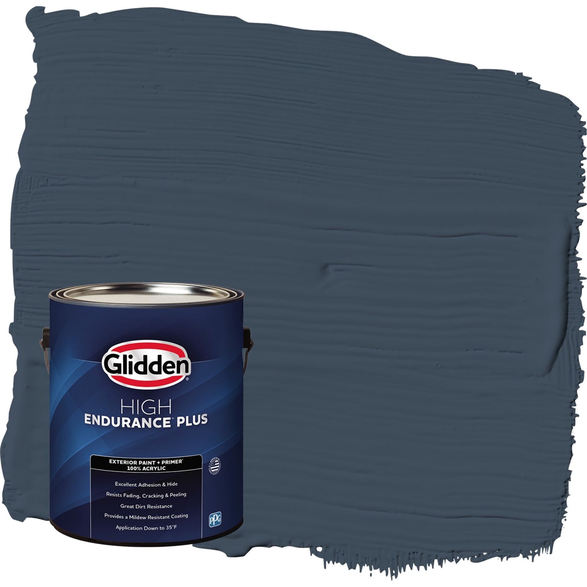 Glidden HEP Cavalry / Navy Blue Semi-Gloss Exterior Paint with Primer, 1 Gallon