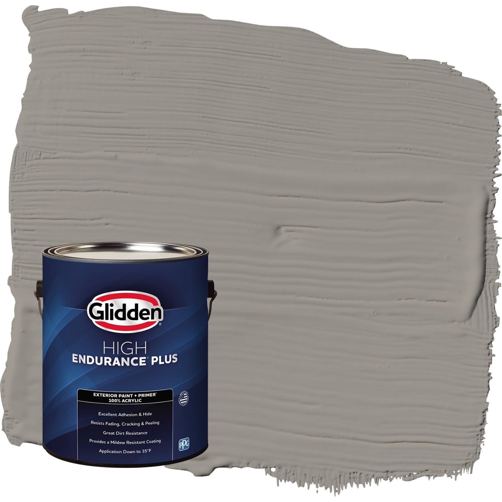 Glidden HEP Lazy Afternoon / Gray Semi-Gloss Exterior Paint with Primer, 1 Gallon