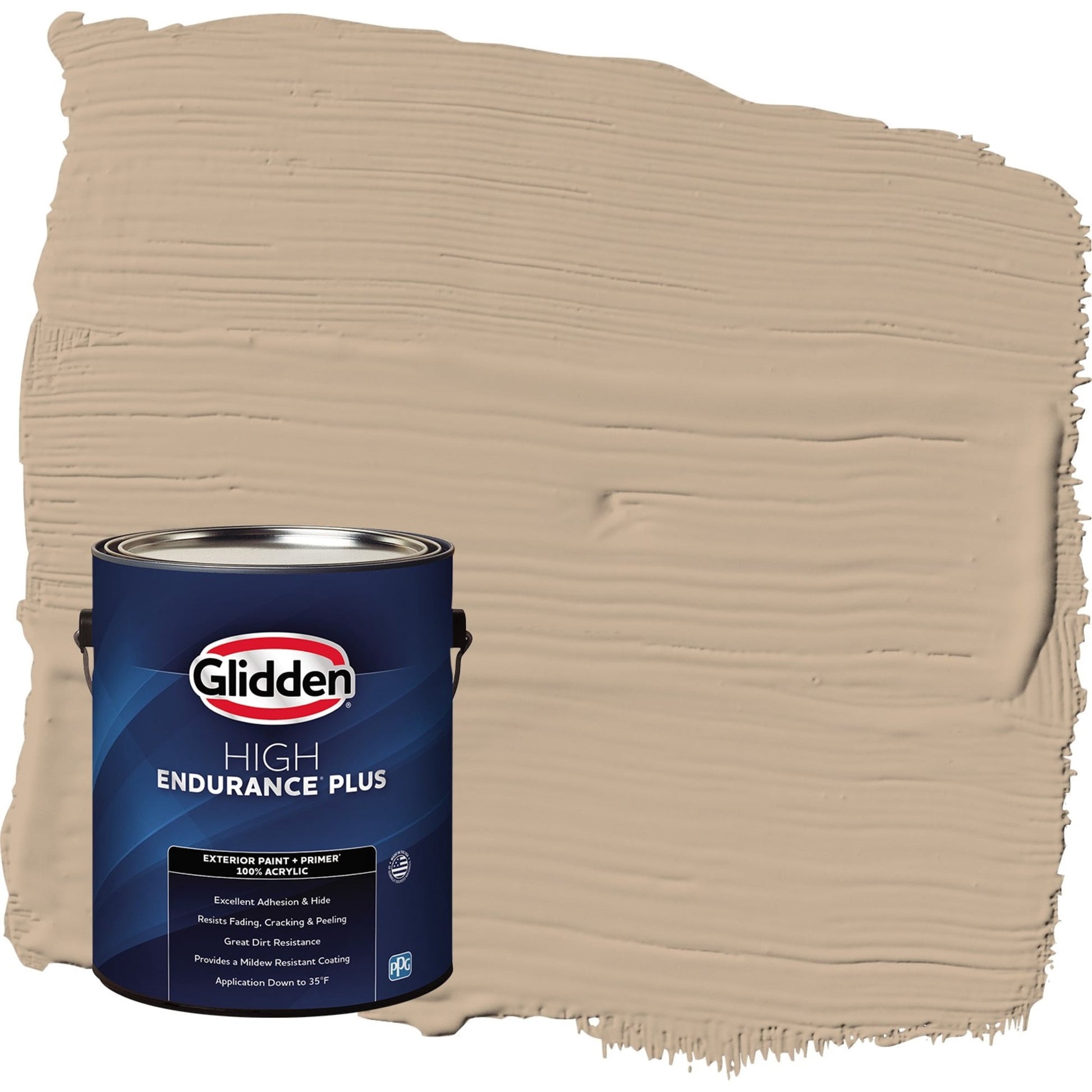 Glidden HEP Persuasion / Beige Semi-Gloss Exterior Paint with Primer, 1 Gallon