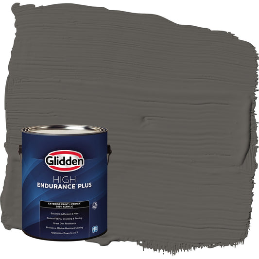 Glidden HEP Stone's Throw / Gray Semi-Gloss Exterior Paint with Primer, 1 Gallon