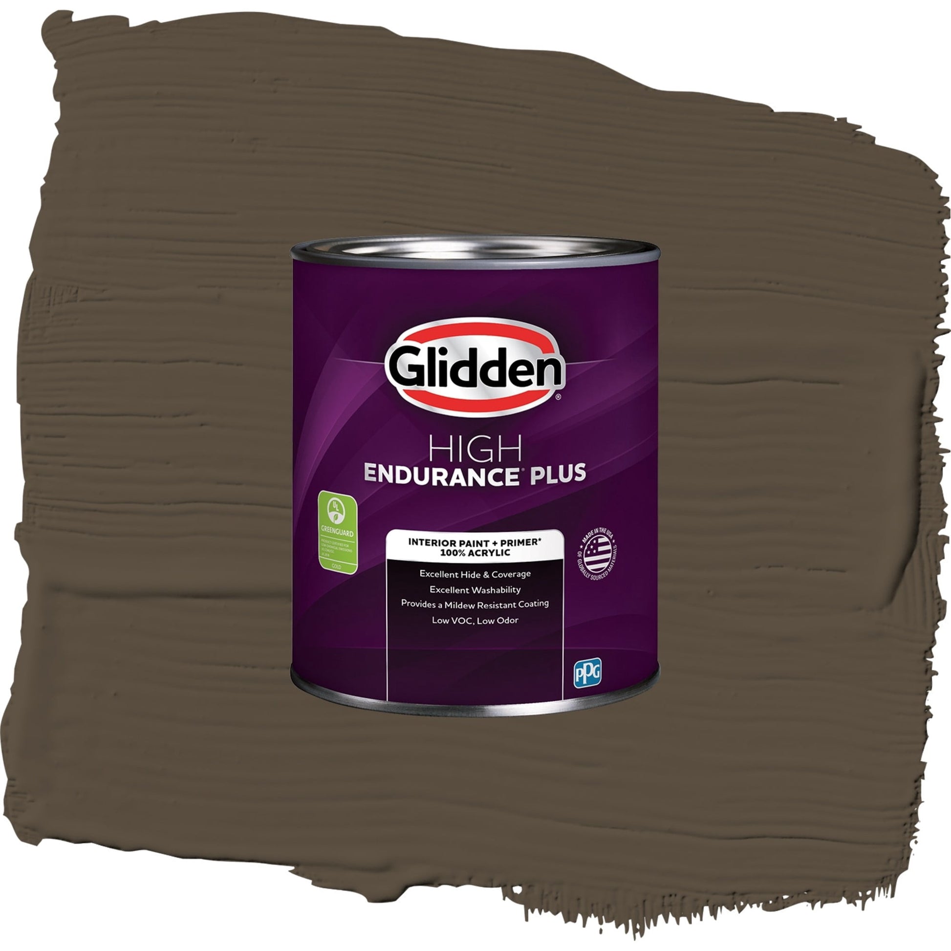 Glidden HEP Afternoon Tea / Brown, Semi-Gloss Interior Paint with Primer, 1 Quart