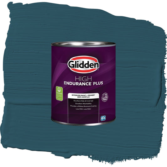 Glidden HEP Blue Bayberry / Green, Semi-Gloss Interior Paint with Primer, 1 Quart