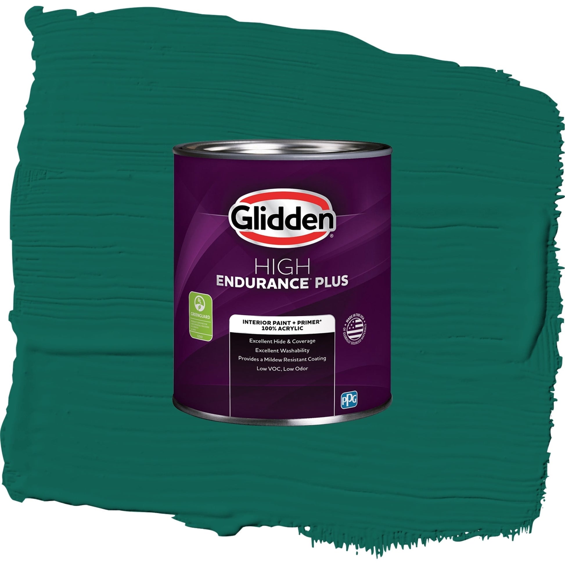 Glidden HEP Deep Veridian / Green, Semi-Gloss Interior Paint with Primer, 1 Quart