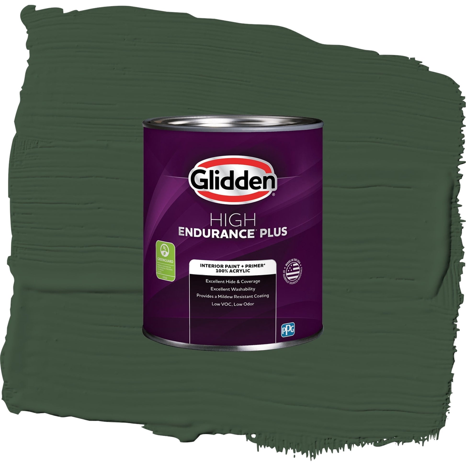 Glidden HEP Pine Forest / Green, Semi-Gloss Interior Paint with Primer, 1 Quart