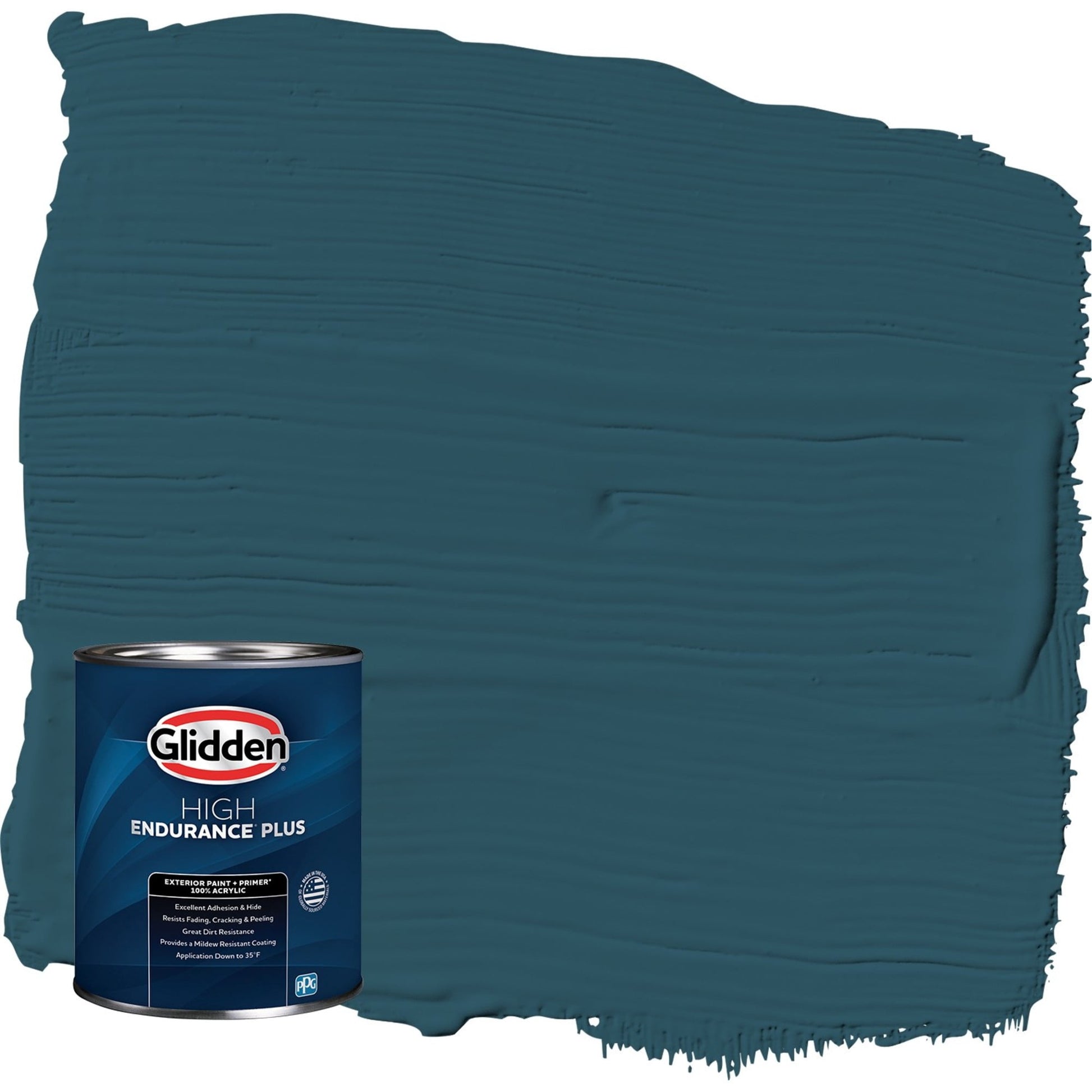 Glidden HEP Blue Bayberry / Green Semi-Gloss Exterior Paint with Primer, 1 Quart