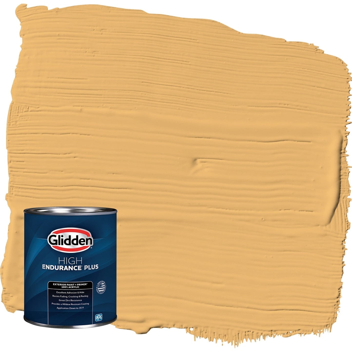 Glidden HEP Butterscotch Bliss / Yellow Semi-Gloss Exterior Paint with Primer, 1 Quart