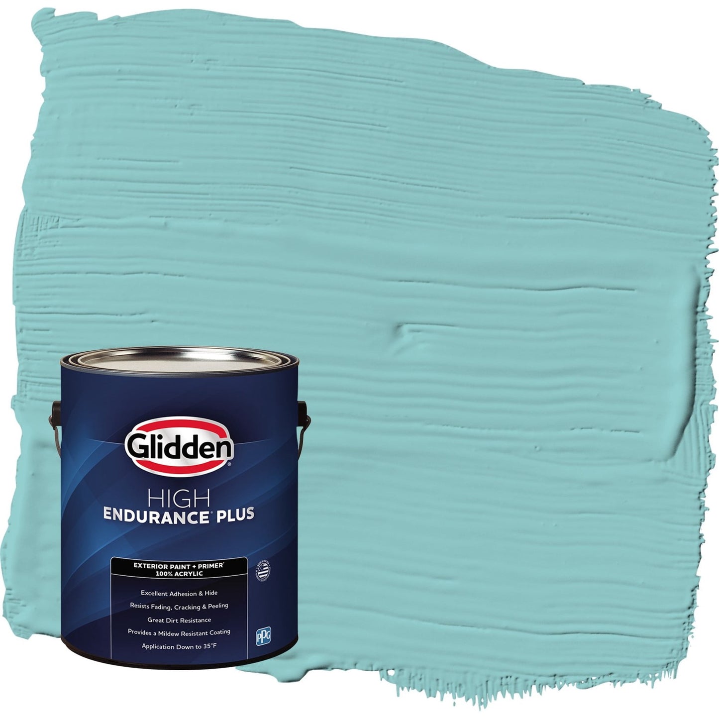 Glidden HEP Aqua Fiesta / Blue Satin Exterior Paint with Primer, 1 Gallon