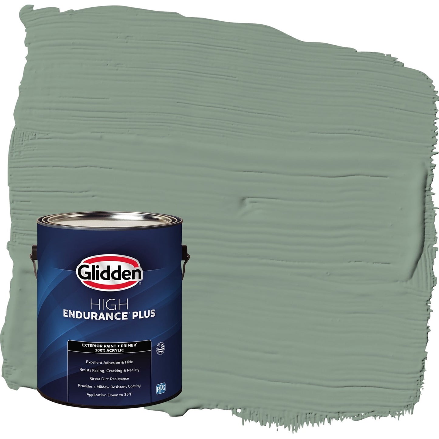 Glidden HEP Birch Forest / Green Flat Exterior Paint with Primer, 1 Gallon