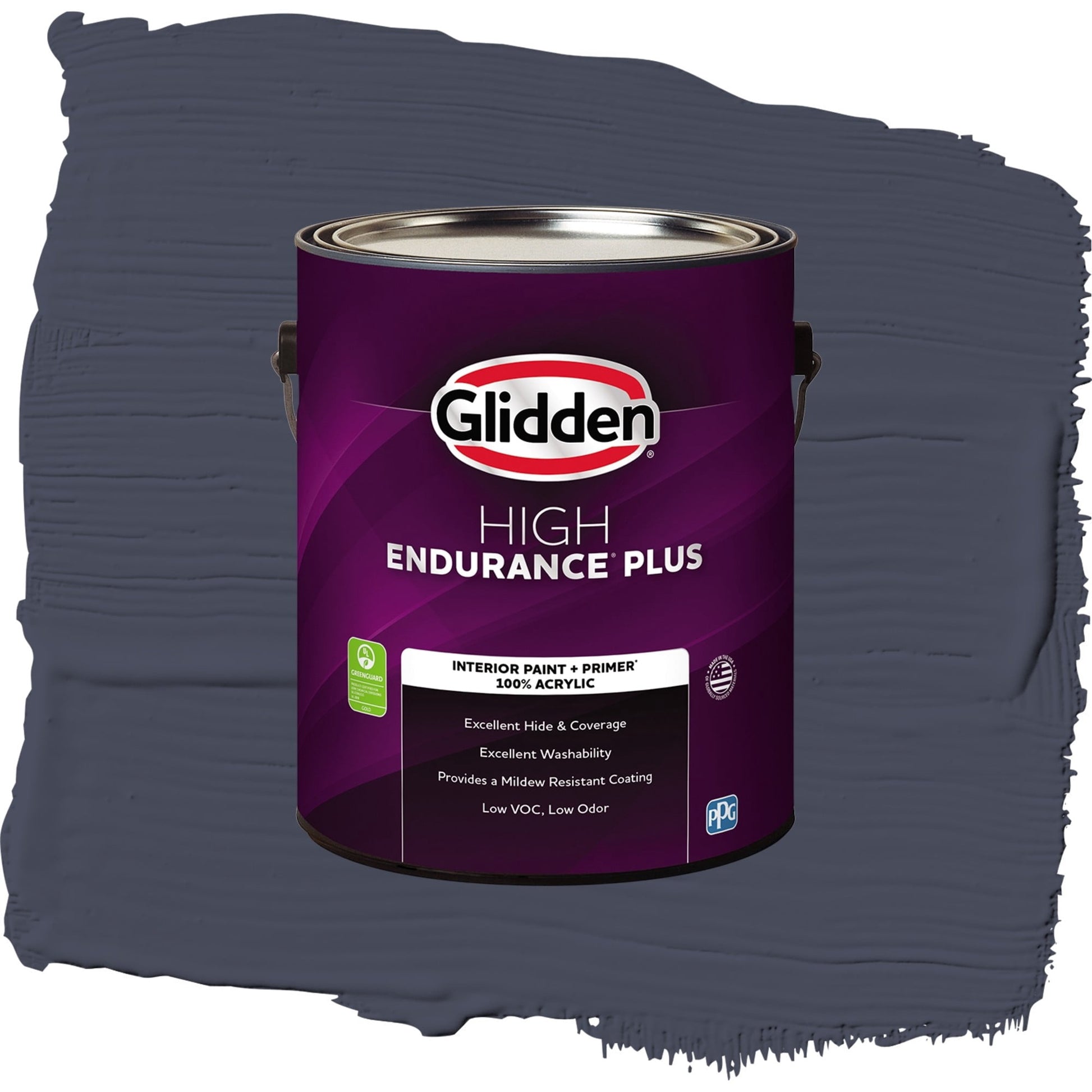 Glidden HEP Black Flame / Purple, Eggshell Interior Paint with Primer, 1 Gallon