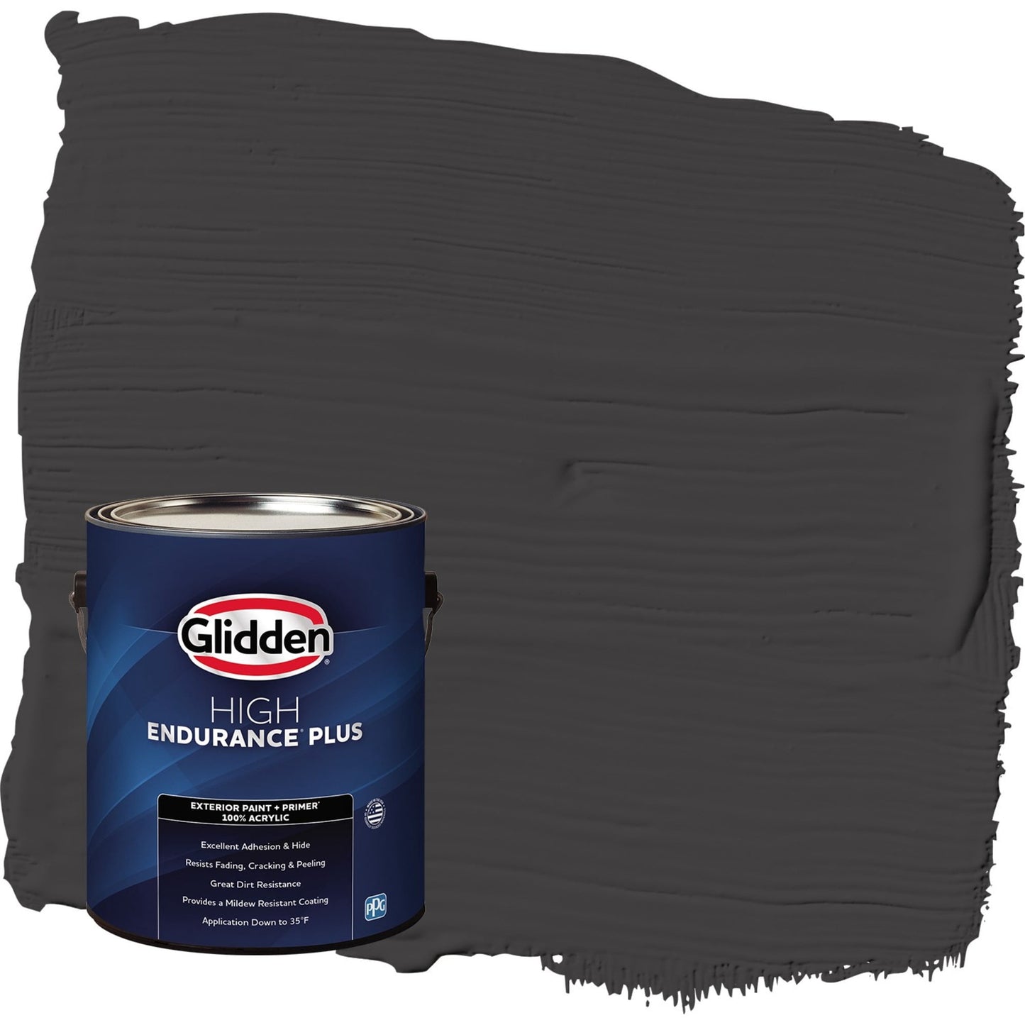 Glidden HEP Black Magic / Black Flat Exterior Paint with Primer, 1 Gallon