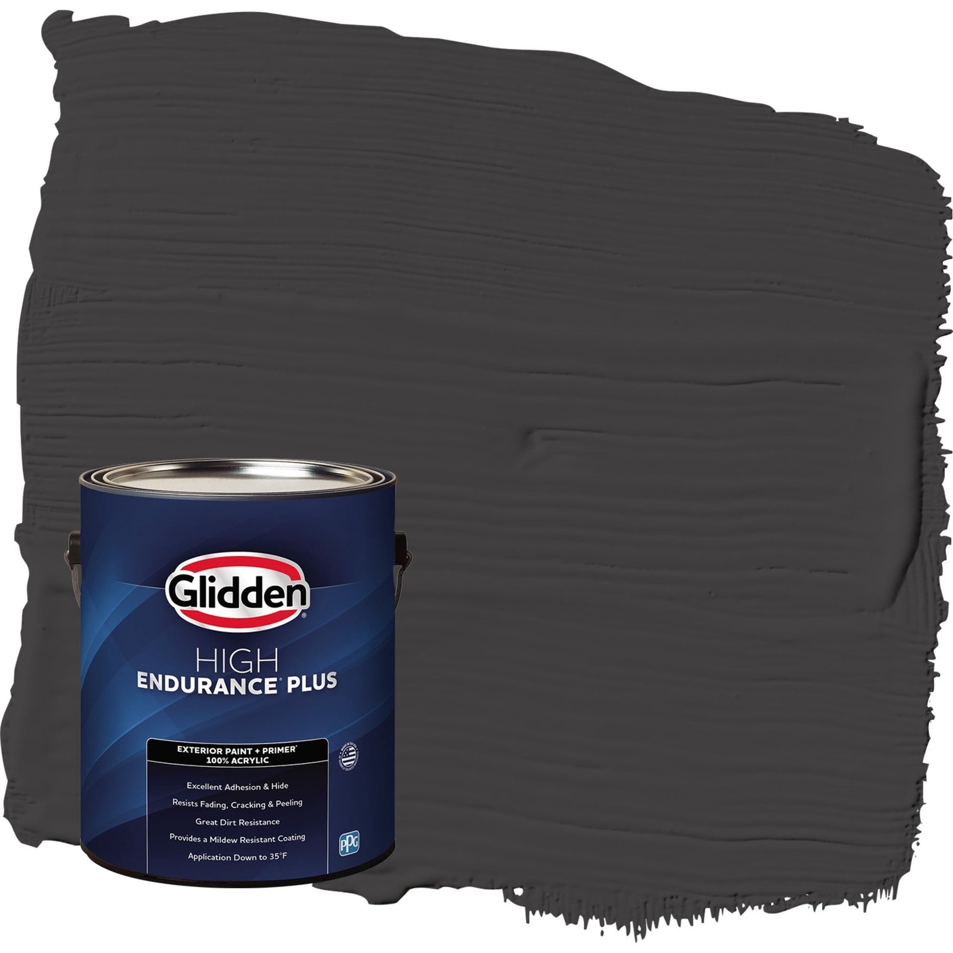 Glidden HEP Black Magic / Black Flat Exterior Paint with Primer, 1 Gallon