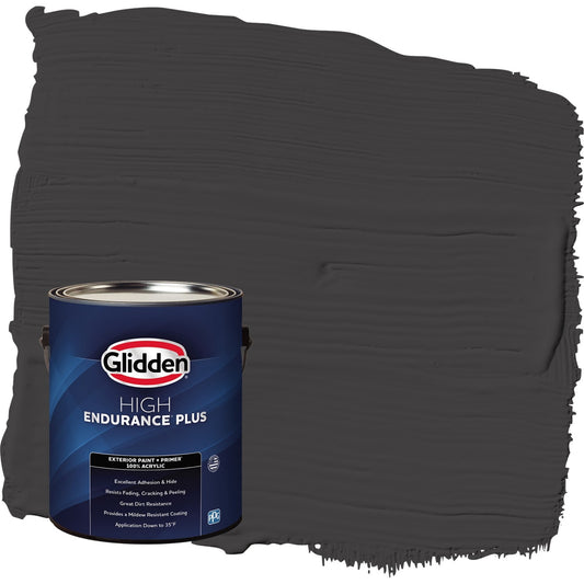 Glidden HEP Black Magic / Black Flat Exterior Paint with Primer, 1 Gallon