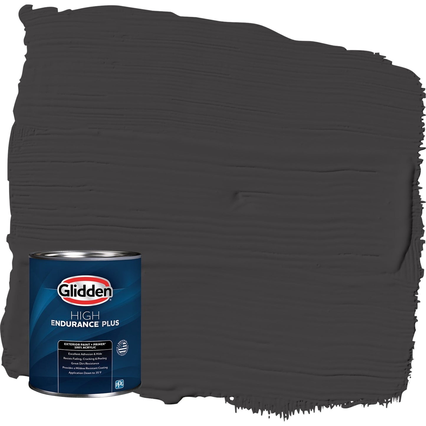 Glidden HEP Black Magic / Black Satin Exterior Paint with Primer, 1 Quart