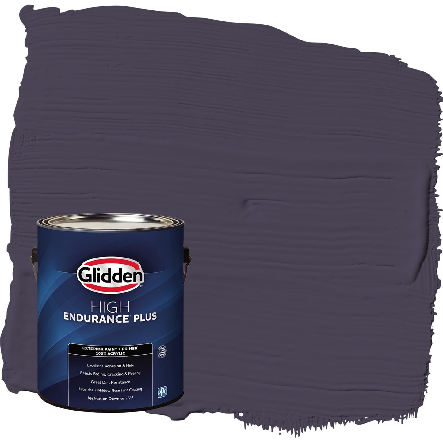 Glidden HEP Blackberry / Purple Flat Exterior Paint with Primer, 1 Gallon