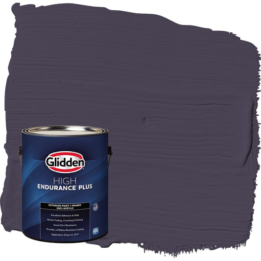 Glidden HEP Blackberry / Purple Flat Exterior Paint with Primer, 1 Gallon