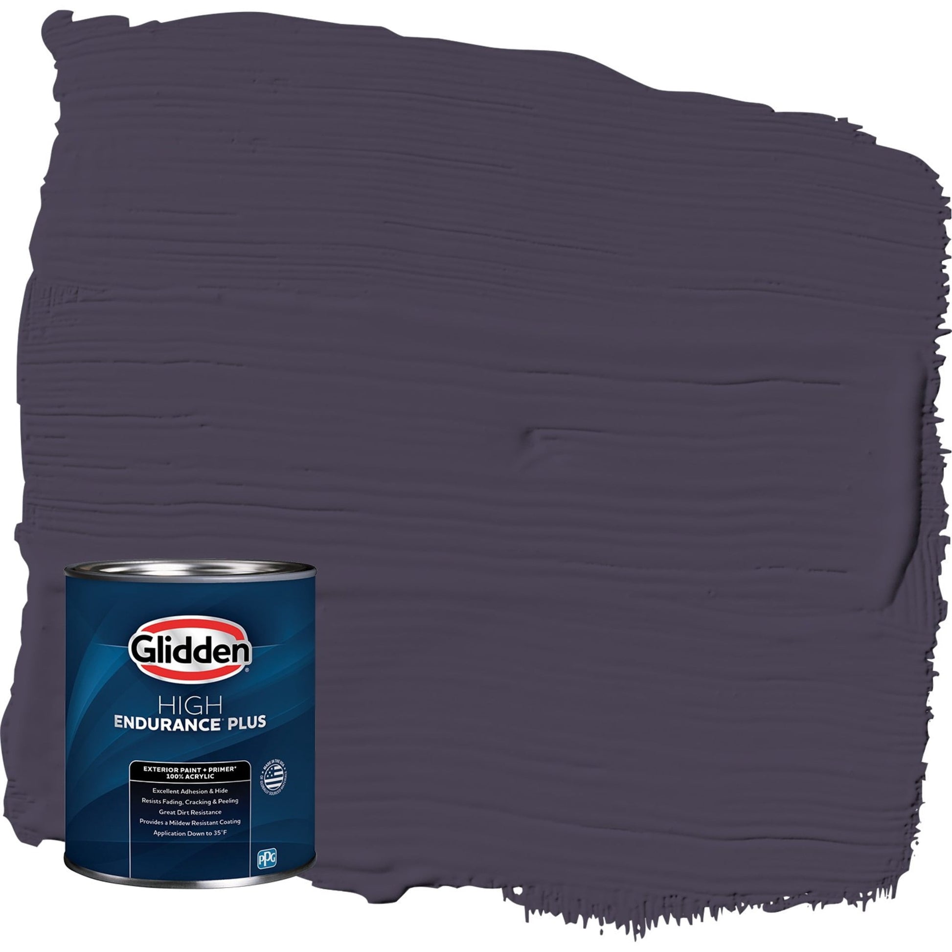 Glidden HEP Blackberry / Purple Satin Exterior Paint with Primer, 1 Quart