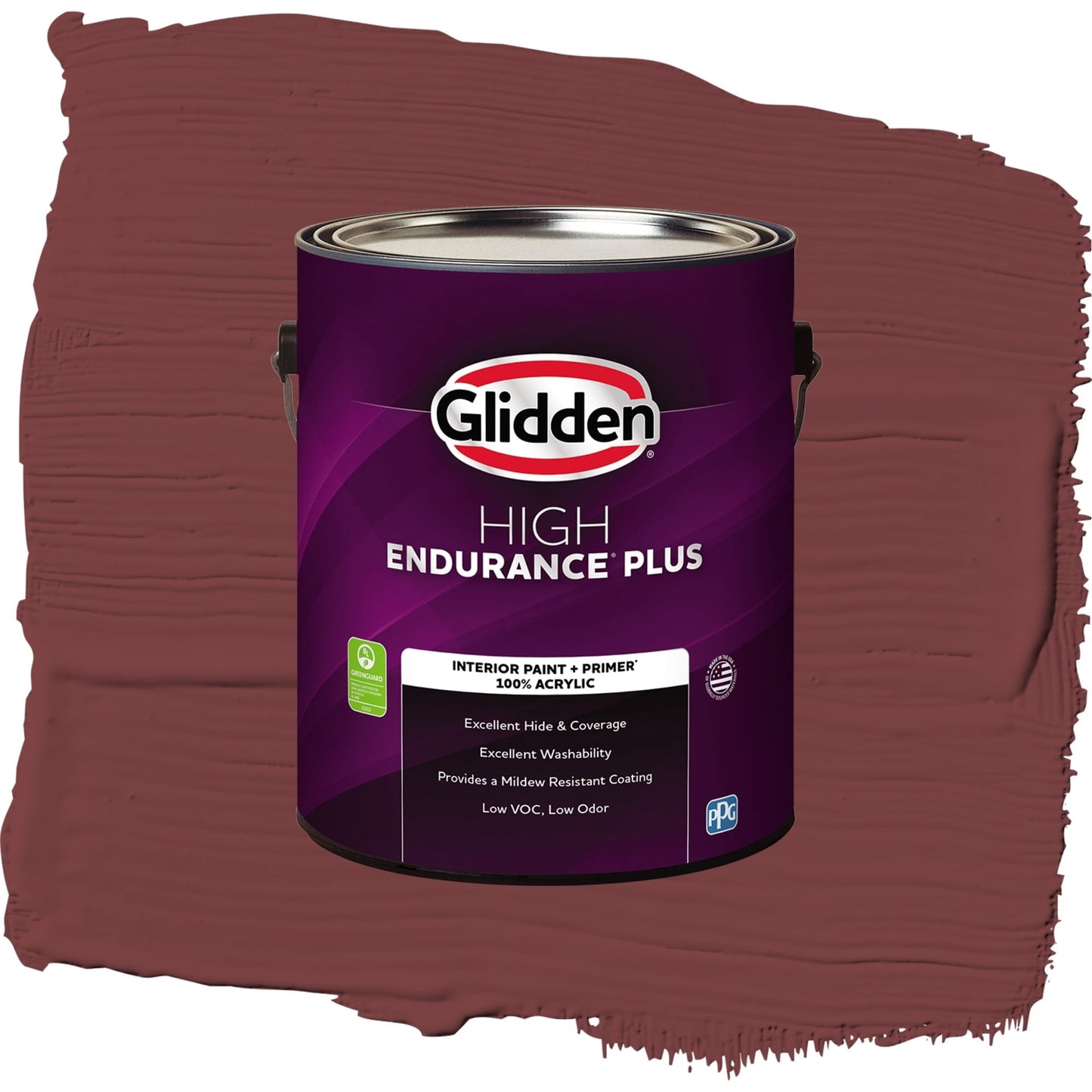 Glidden HEP Bordeaux / Red, Eggshell Interior Paint with Primer, 1 Gallon