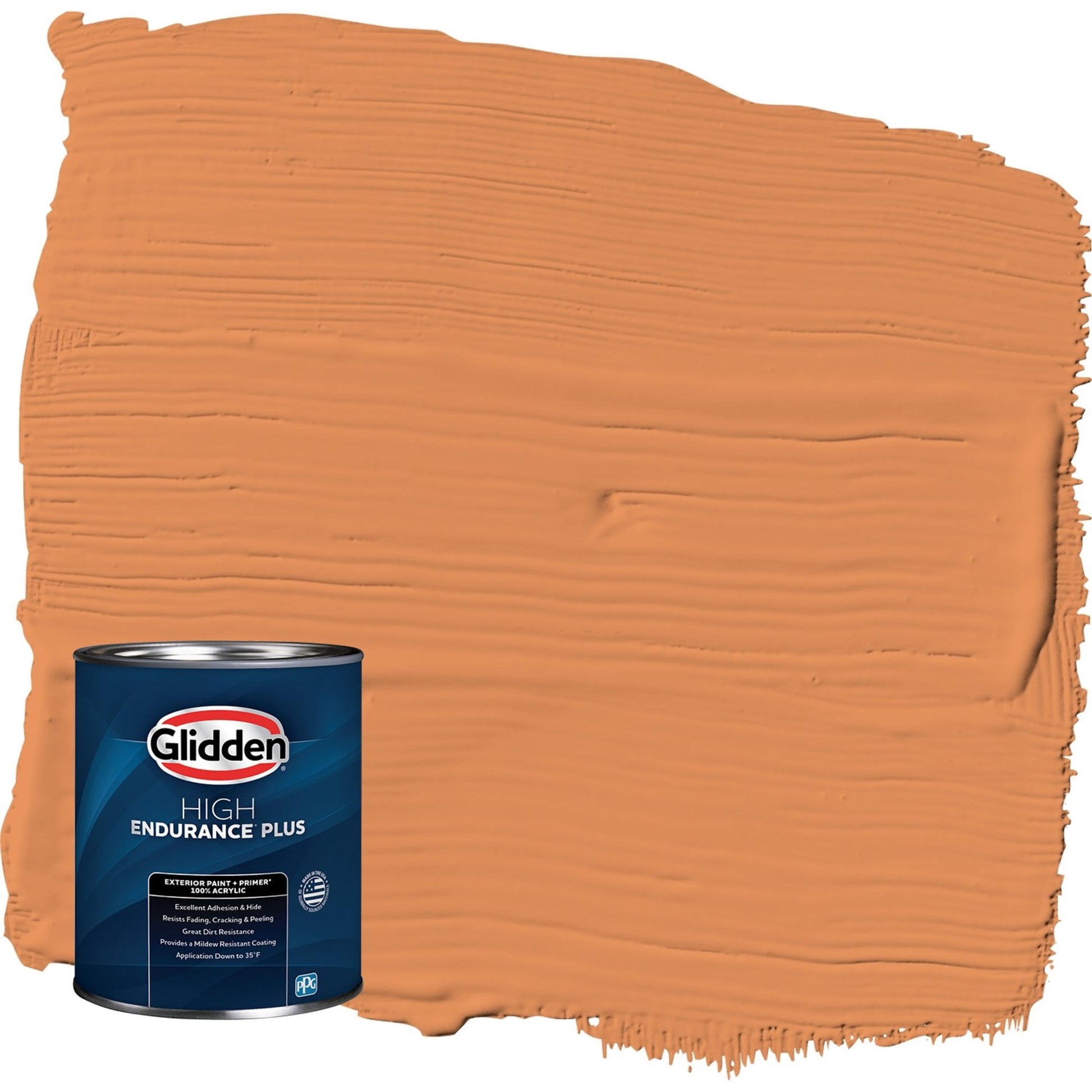 Glidden HEP Carrot Cake / Orange Satin Exterior Paint with Primer, 1 Quart