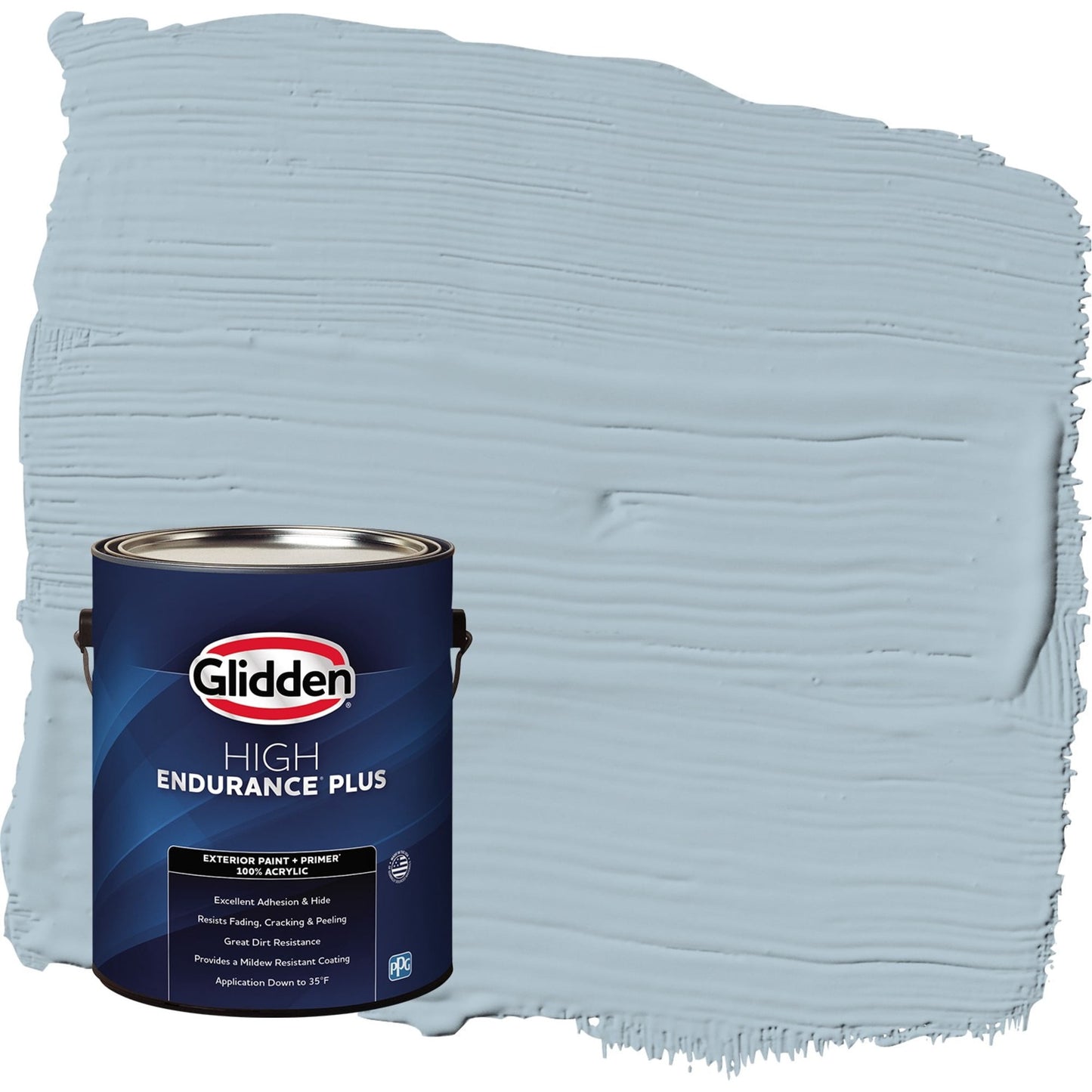 Glidden HEP Chambray / Blue Flat Exterior Paint with Primer, 1 Gallon