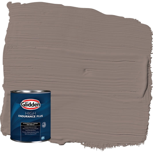 Glidden HEP Cinnamon Toast / Brown Satin Exterior Paint with Primer, 1 Quart