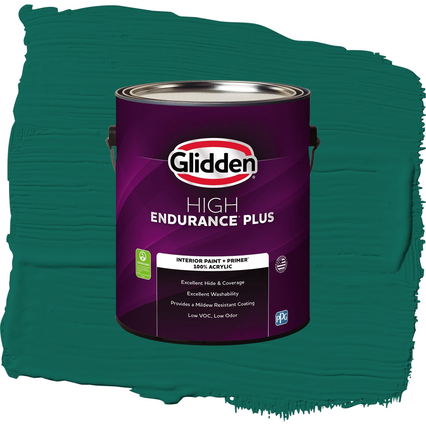 Glidden HEP Deep Veridian / Green, Eggshell Interior Paint with Primer, 1 Gallon