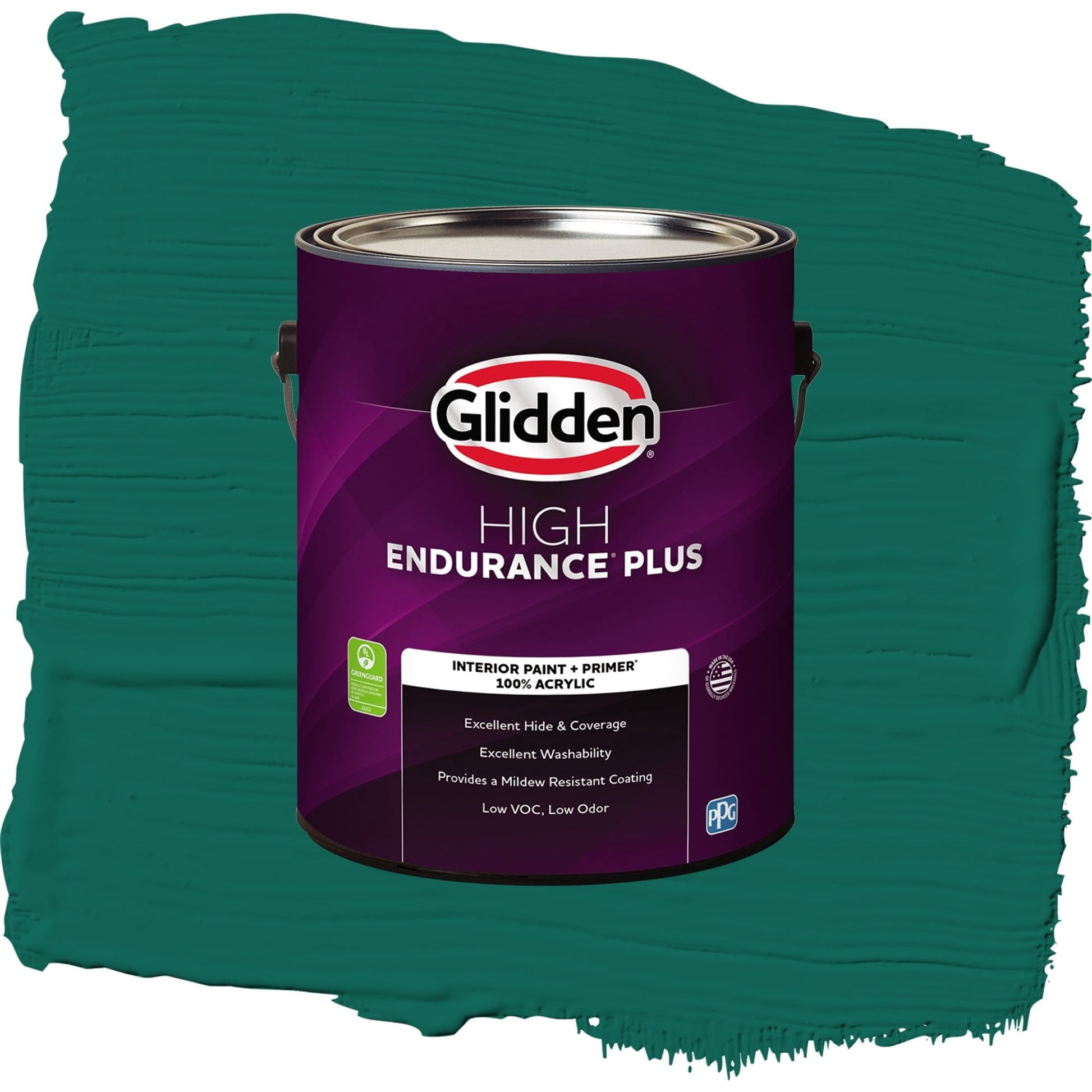 Glidden HEP Deep Veridian / Green, Eggshell Interior Paint with Primer, 1 Gallon