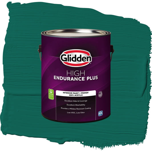 Glidden HEP Deep Veridian / Green, Eggshell Interior Paint with Primer, 1 Gallon