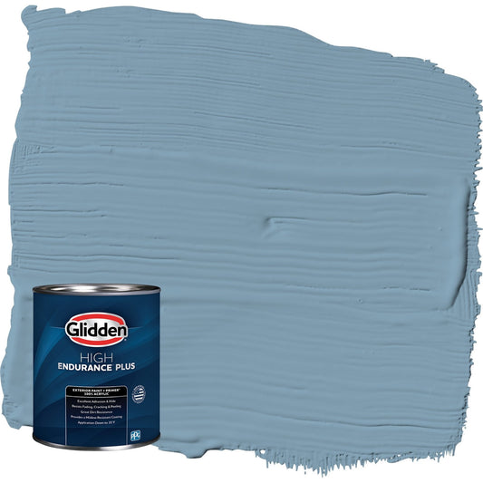 Glidden HEP Americana / Blue Satin Exterior Paint with Primer, 1 Quart