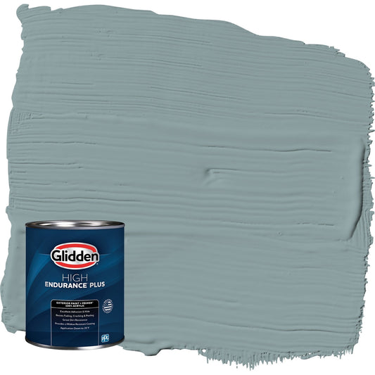 Glidden HEP Aqua Smoke / Blue Semi-Gloss Exterior Paint with Primer, 1 Quart