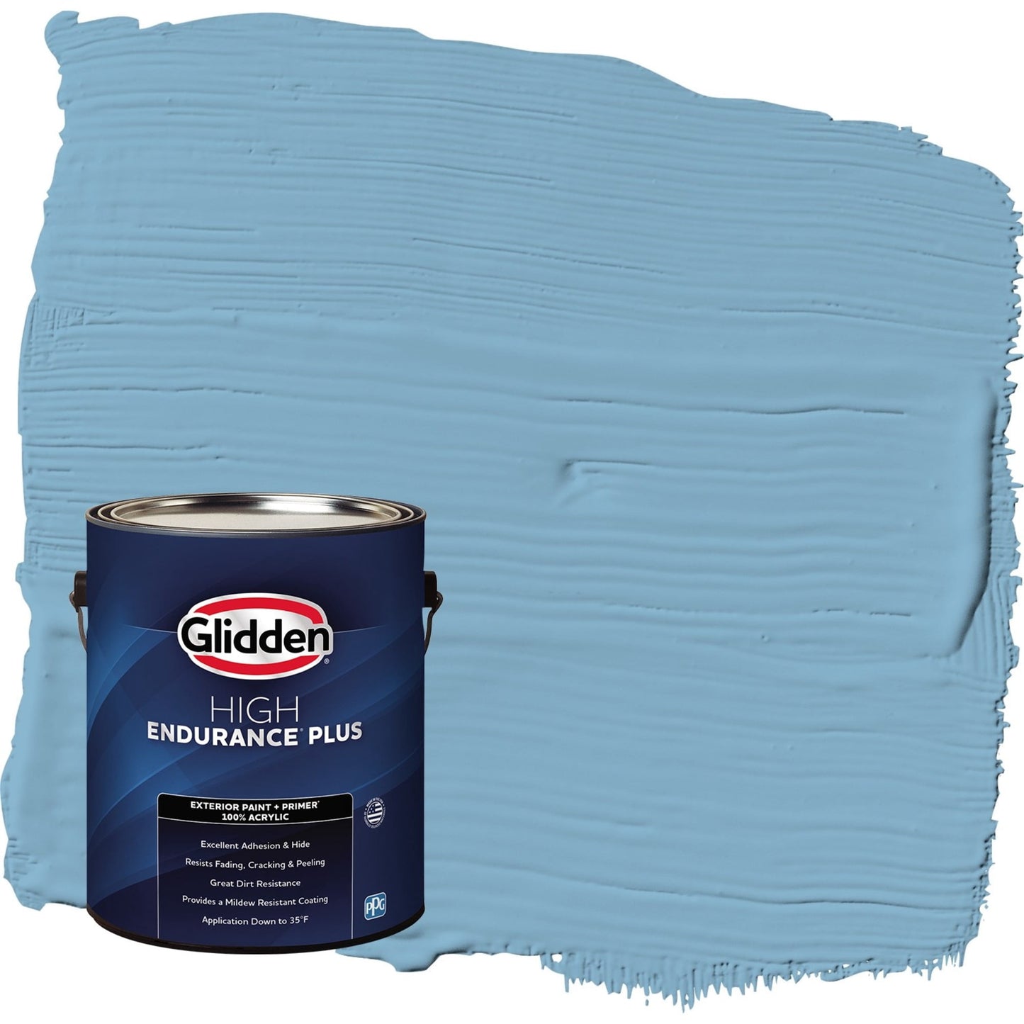 Glidden HEP Arabella / Blue Semi-Gloss Exterior Paint with Primer, 1 Gallon