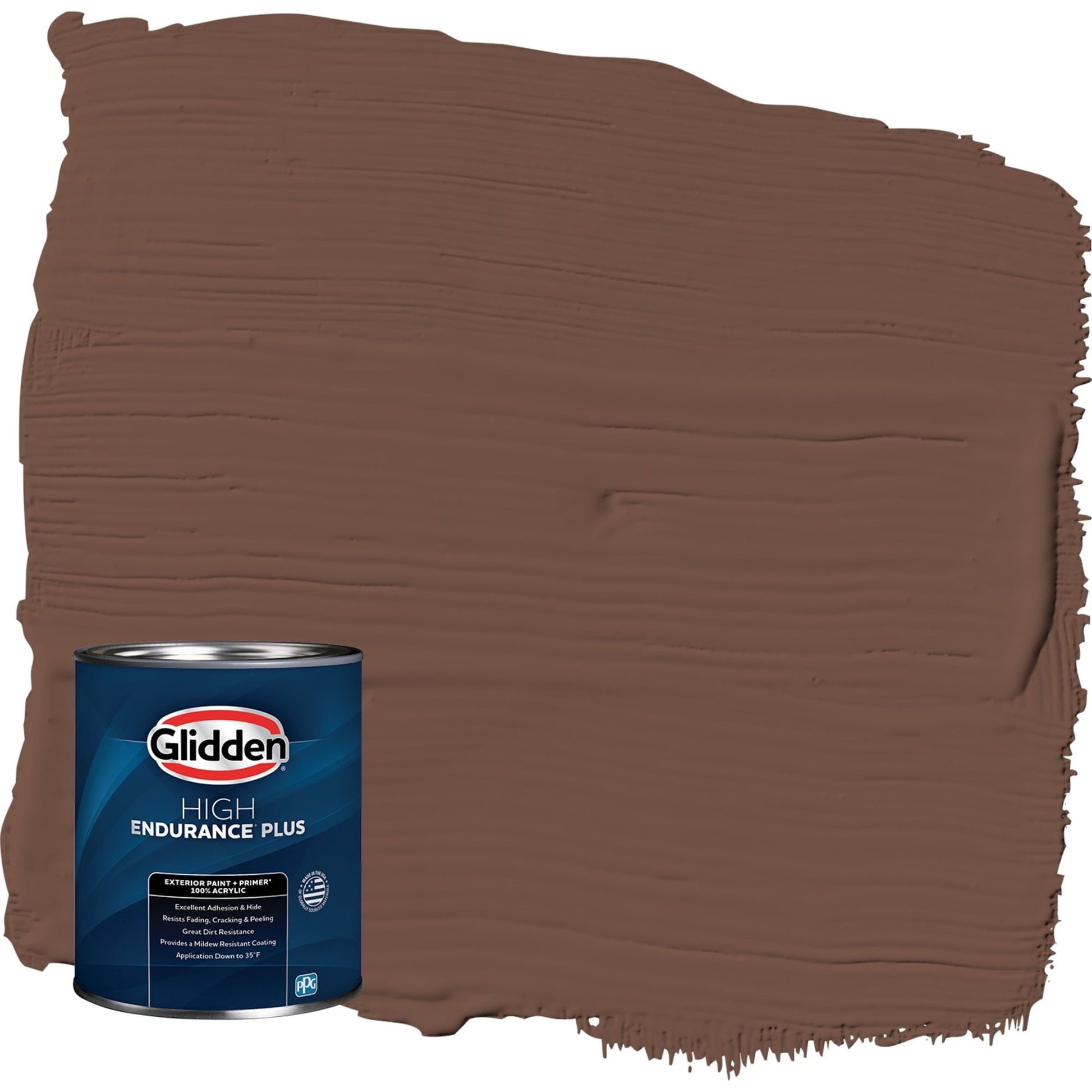 Glidden HEP Bigfoot / Brown Satin Exterior Paint with Primer, 1 Quart