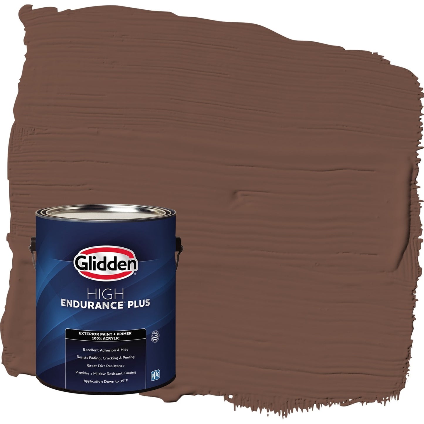 Glidden HEP Bigfoot / Brown Semi-Gloss Exterior Paint with Primer, 1 Gallon